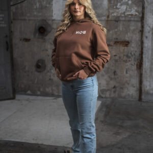 Home nob backwards hoodie brown/white