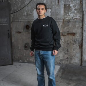 Home nob backwards sweater black/white